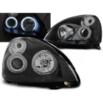 Paire de feux phares Renault Clio 2 01-05 angel eyes CCFL noir