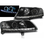 Paire de feux phares Audi A6 C6 de 2004 a 2008 Angel eyes led noir
