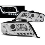 Paire de feux phares Audi A6 de 2001 a 2004 chrome Tube Light DRL led
