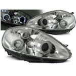 Paire de feux phares Fiat Grande Punto 05-08 angel eyes chrome