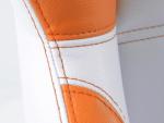 Paire de siege baquet Edition 1 Blanc Orange Simili cuir inclinable rabattable