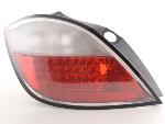 Paire de feux arrière Opel Astra H Berline 5 portes 04-09 Rouge Chrome Led