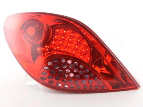 Paire feux arrière Peugeot 207 de 2006 a 2009 Rouge Led