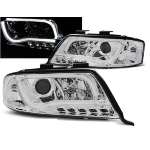 Paire de feux phares Audi A6 de 2001 a 2004 Tube Light led LTI chrome