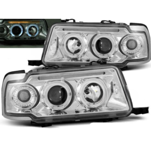 Paire de feux phares Audi 80 B4 berline de 1991 a 1996 Angel eyes chrome