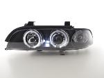 Paire de feux phares Angel Eyes BMW serie 5 E39 1995 a 2000 Noir