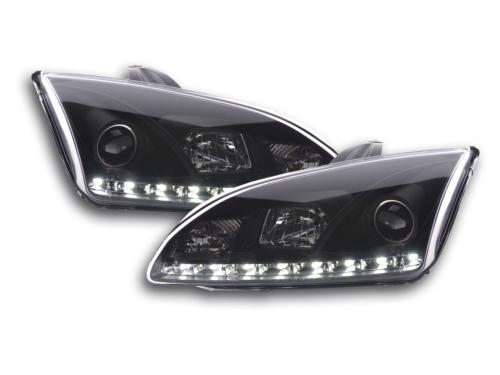 Paire de feux phares Daylight Led DRL Ford Focus 2 C307 de 05-08 Noir