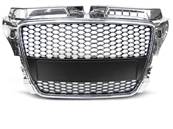 Grille de calandre pour Audi A3 8P de 04/2008 a 07/2012 look Sport Chrome et noir
