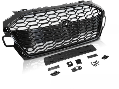 Grille Calandre avant ABS Audi A4 B9 de 2020 a 2023 Noir brillant Look Sport PDC