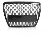 Calandre pour Audi A6 de 2004 a 2011 Look Sport Noir Brillant