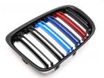 Grille de calandre avant BMW X1 E84 de 2009 a 2014 noir brillant + Tricolore