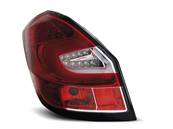 Paire de feux arriere Skoda Fabia 2 07-14 LED BAR rouge chrome