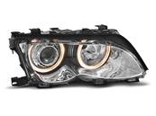 Paire de phares BMW serie 3 E46 Berline de 2001 a 2005 angel eyes chrome