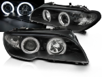 Paire de phares BMW serie 3 E46 Coupe de 2003 a 2006 angel eyes CCFL noir
