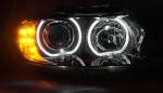 Paire de phares BMW E90/E91 05-08 Angel eyes led noir