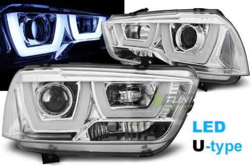 Paire de feux phares Dodge Charger LX 2 11-15 led U-type chrome