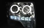 Paire de feux phares Ford F150 MK12 08-14 Angel eyes chrome