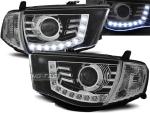 Paire de feux phares Mitsubishi L200 06-10 Daylight led noir