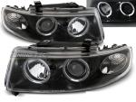 Paire de feux phares Seat Leon / Toledo 99-04 angel eyes noir