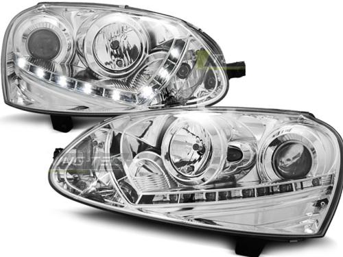 Paire de feux phares VW Golf 5 03-08 Daylight led chrome