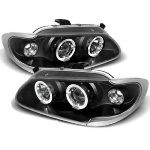 Paire de feux phares Renault Megane / Scenic 96-99 angel eyes noir