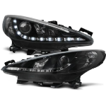 Paire de feux phares Peugeot 207 06-12 Daylight led Noir