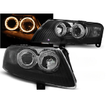 Paire de feux phares avant Audi A6 4F de 2004 a 2008 angel eyes noir