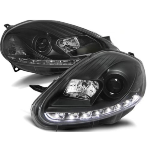 Paire de feux phares Fiat Punto 08-09 Daylight led noir