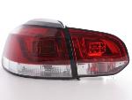 Paire de feux arrière VW Volkswagen Golf 6 2008 a 2012 Rouge Chrome Led