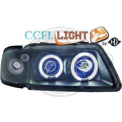 Paire de Phares Angel Eyes CCFL Audi A3 8L 1996 a 2000 Noir