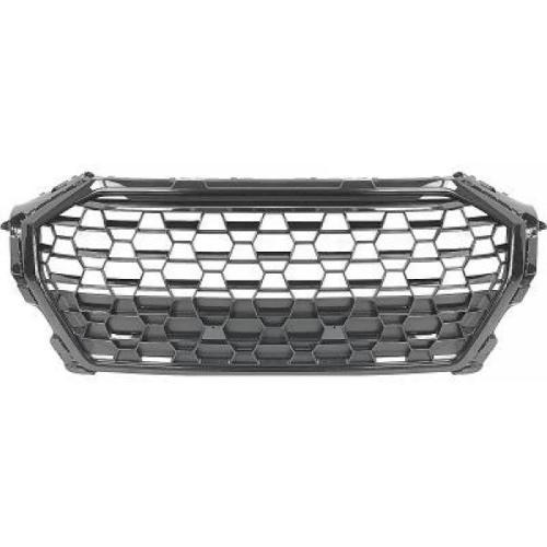 Grille Calandre avant en ABS Audi Q3 F3 2018 a 2022 Look Sport Noir Brillant