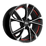 Jante Mam RS6 16x7 ET38 5/100 Black Front Polish Red Inside