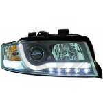 Paire Phares avant TubeLight Audi A4 8E 2000 a 2004 Noir led