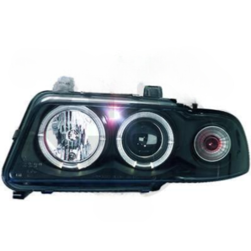 Paire Phares avant Angel Eyes Audi A4 B5 Berline 1994 a 1999 Noir