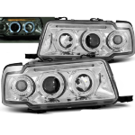 Paire de feux phares Audi 80 B4 berline de 1991 a 1996 Angel eyes chrome