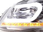 Paire de feux phares Daylight Led Mercedes Classe C W204 11-14 Chrome