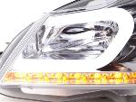 Paire de feux phares Daylight Led Mercedes Classe C W204 11-14 Chrome