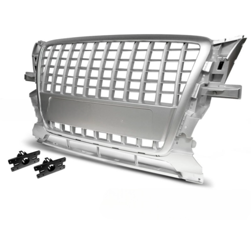 Grille de calandre pour Audi Q5 de 2008 a 09/2012 look Sport argent