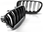 Grilles calandre BMW serie 5 F10/F11 de 2010 a 2016 Noir brillant Double barre