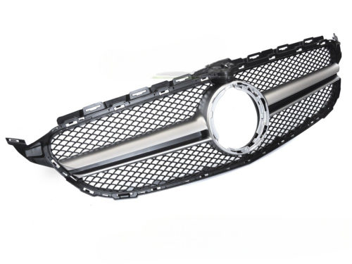 Grille calandre Mercedes classe C W205 18-21 Noir Silver