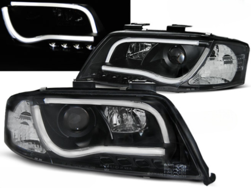 Paire de feux phares Audi A6 de 2001 a 2004 Tube Light led LTI noir