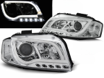 Paire de phares Audi A3 8P de 2003 a 2008 Tube Light DRL chrome