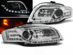 Paire de feux phares Audi A4 B7 de 2004 a 2008 Tube Light Led chrome