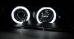 Paire de phares BMW serie 3 E46 Coupe de 2003 a 2006 angel eyes CCFL noir