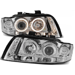 Paire de feux phares Audi A4 B6 de 2000 a 2004 angel eyes chrome