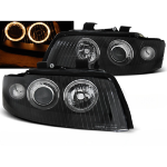 Paire de feux phares Audi A4 B6 de 2000 a 2004 angel eyes noir xenon