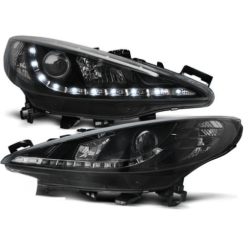 Paire de feux phares Peugeot 207 06-12 Daylight led noir