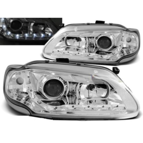 Paire de feux phares Renault Megane / Scenic 96-99 Daylight led chrome