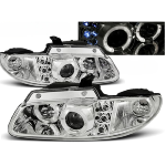 Paire de feux phares Chrysler Voyager de 1996 a 02/2001 angel eyes chrome