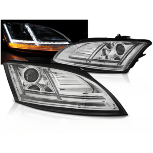 Paire feux phares Audi TT 8J de 2010 a 2014 Daylight led DRL chrome Xenon AFS